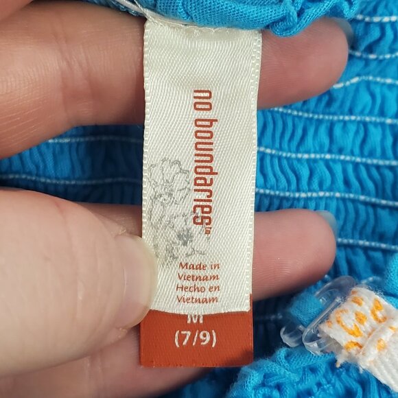 Vintage No Boundaries Juniors Striped Y2K Babydoll Cami Size M Blue Preppy 90S - Picture 4 of 10